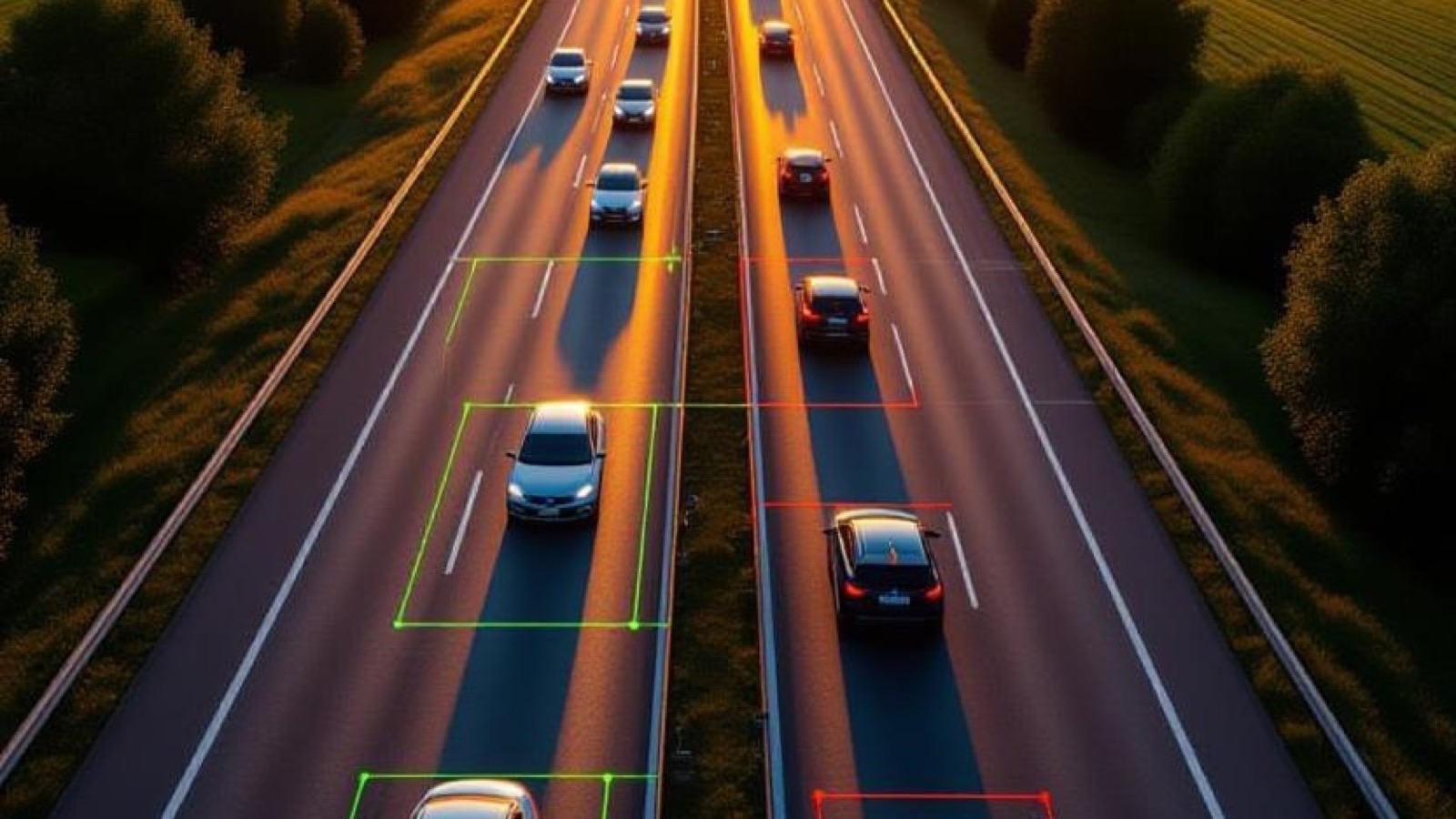 Highway traffic with vehicle detection