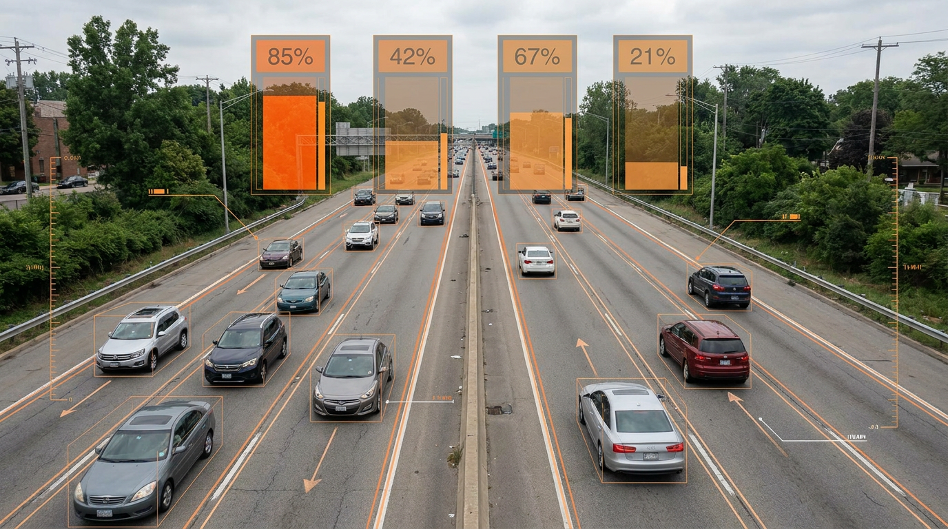 Lane occupancy percentages for capacity planning