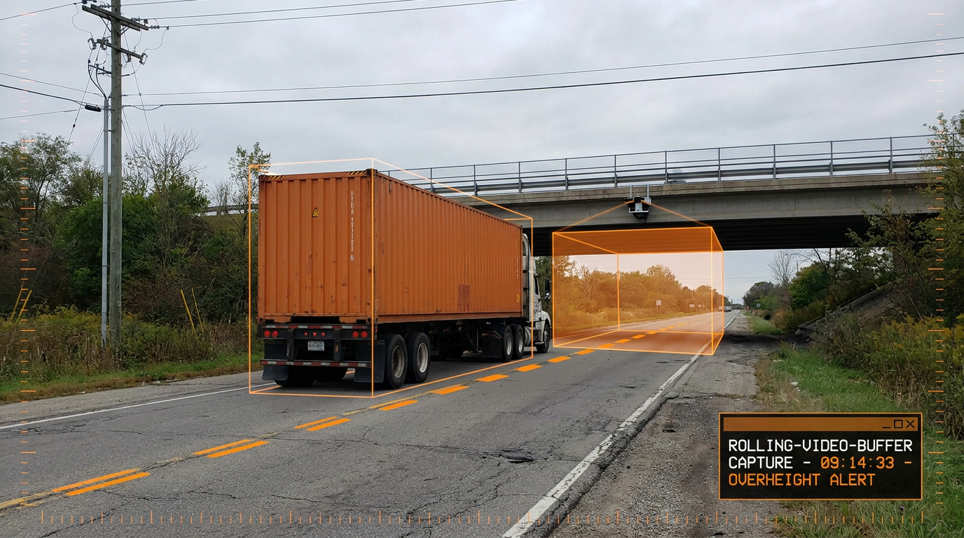 Over-height truck verification with laser sensors
