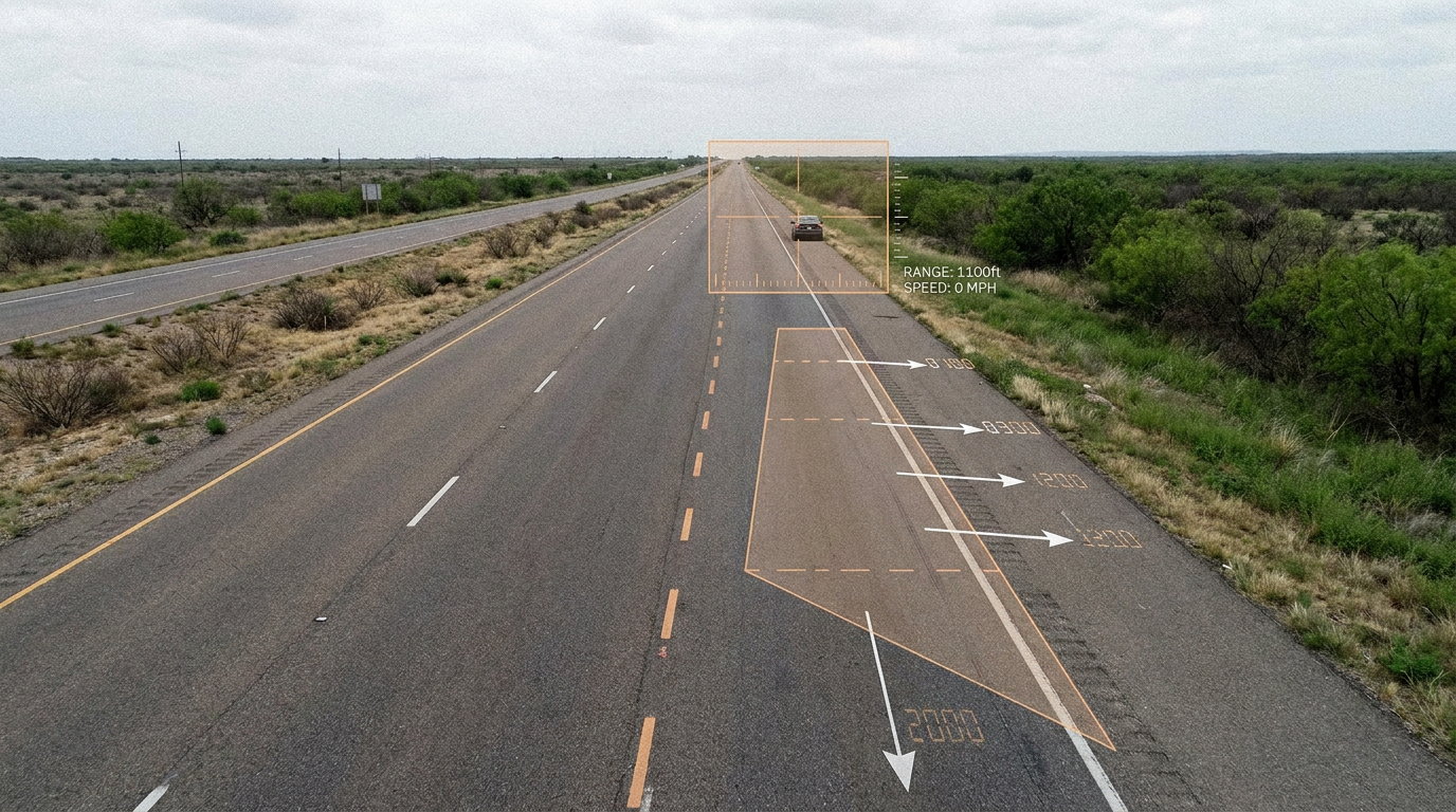 Detect stopped vehicles up to 1,000 feet away