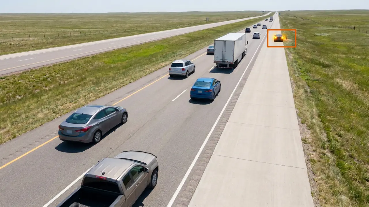 Detect stopped vehicles up to 1,000 feet away